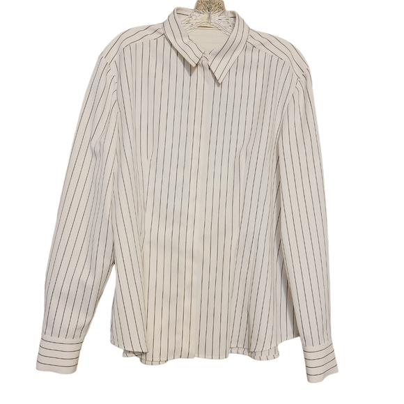 Sara Battaglia | Women's Classic White & Black Striped Skirt Suit (Size Large) - Picture 3 of 16